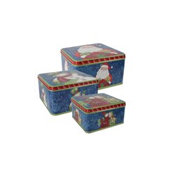 lot de 3 boîtes métalliques motifs de noël mix vi