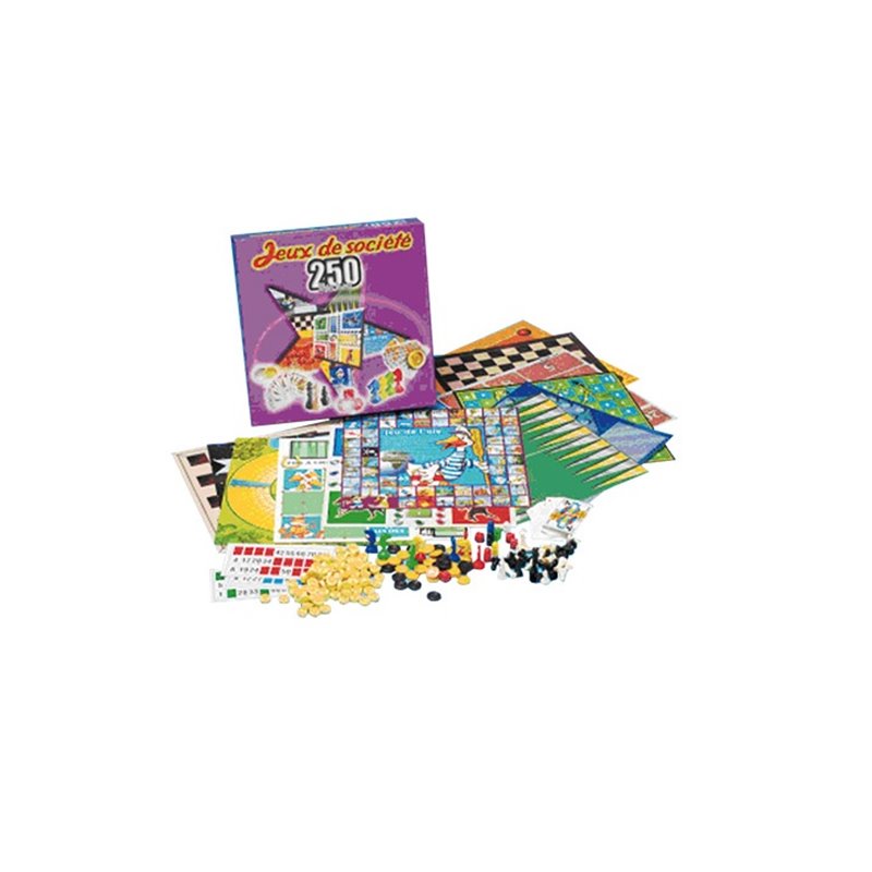 coffret 250 jeux de société 34x34x5.5cm