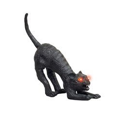 chat noir d'horreur lumineux 50cm