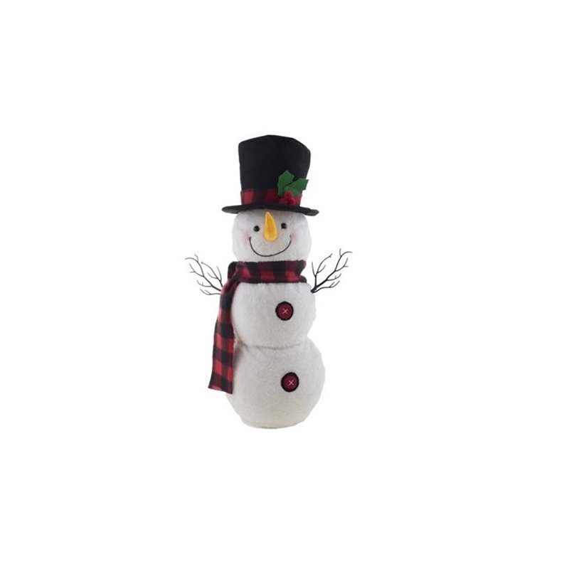 bonhomme de neige avec chapeau lumineux, sonore et motorisé 56cm