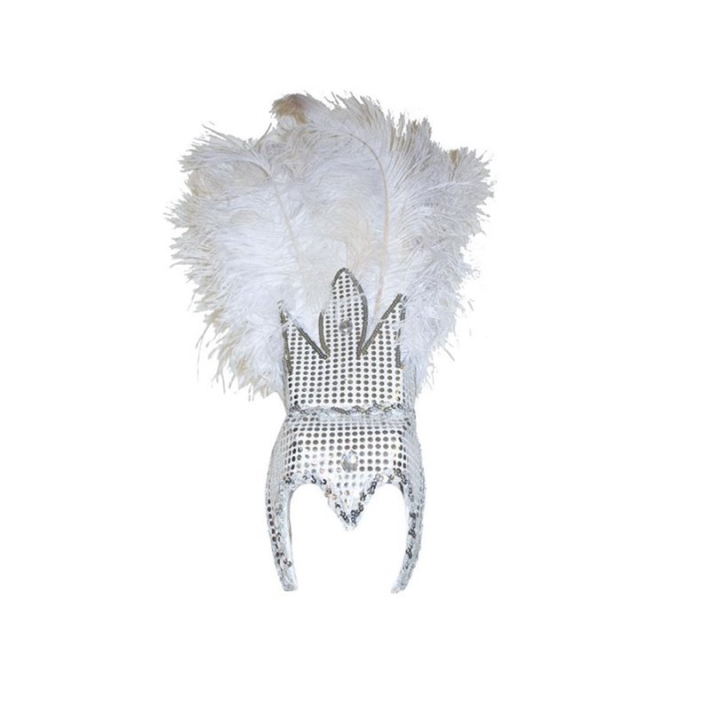 coiffe tiare carnaval de rio argent luxe 60cm