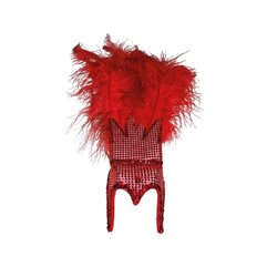 coiffe tiare carnaval de rio rouge luxe 60cm