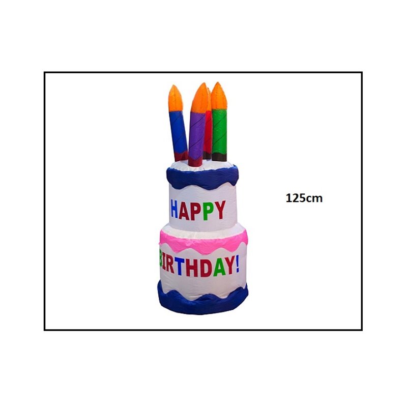 gateau géant gonflable lumineux led's "happy birthday" 1.25m