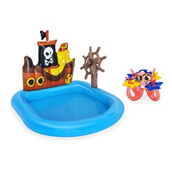 piscine/aire de jeux gonflable bateau pirate 140x130x104cm