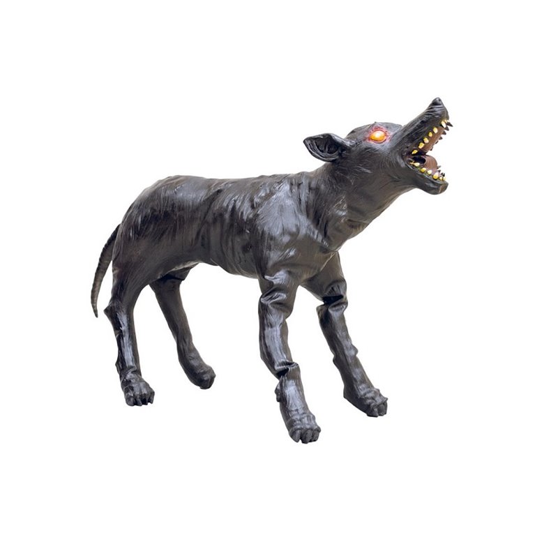 chien d'horreur noir lumineux 80cm