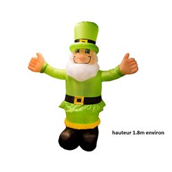 leprechaun saint patrick irlande gonflable led's 1.8m 220v