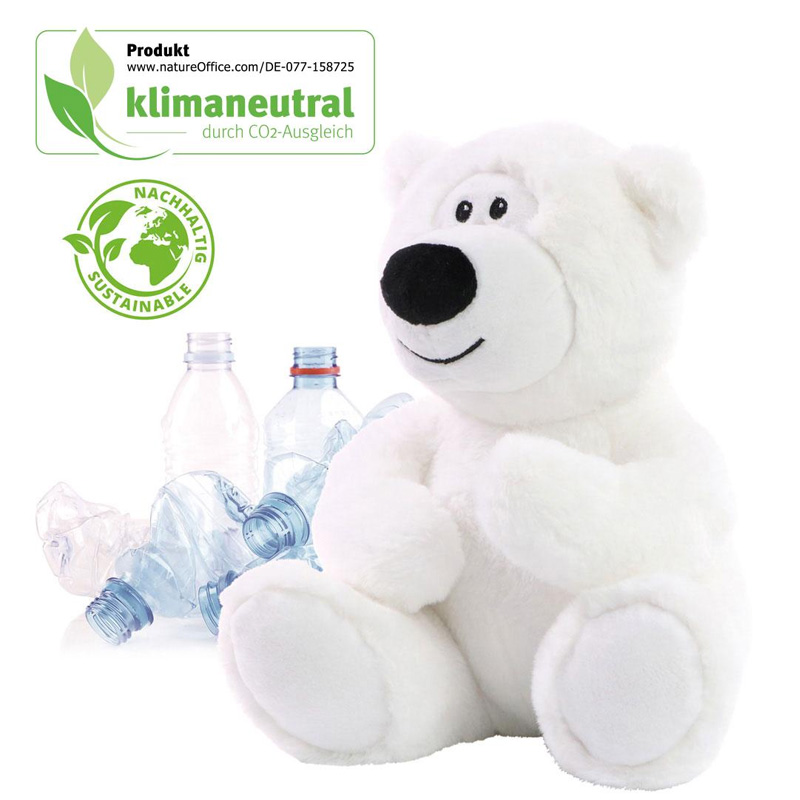 Peluche ours en RPET 24cm - Blanc