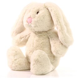 Peluche lapin M en RPET 25cm - Crème