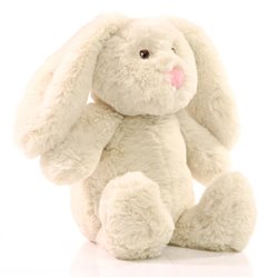 Peluche lapin M en RPET 25cm - Crème