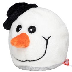 Peluche bonhomme de neige Diamètre : 7cm - Blanc