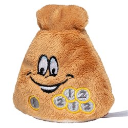 Peluche bourse Diamètre : 7cm - Marron