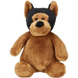 Peluche chien 25cm - Noir-marron