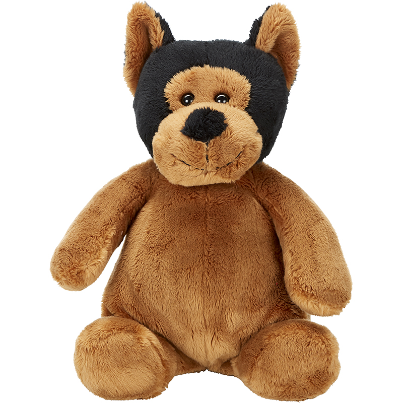 Peluche chien 25cm - Noir-marron