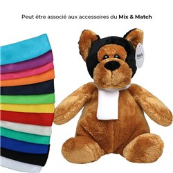 Peluche chien 25cm - Noir-marron