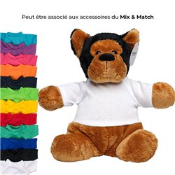 Peluche chien 25cm - Noir-marron