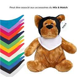 Peluche chien 25cm - Noir-marron