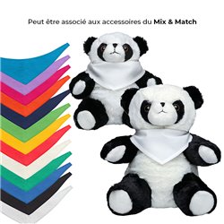 Peluche panda M 21cm - Noir-blanc