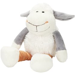 Peluche mouton M *fin de série* 16cm - Blanc/orange