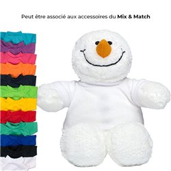 Peluche bonhomme de neige 20cm - Blanc