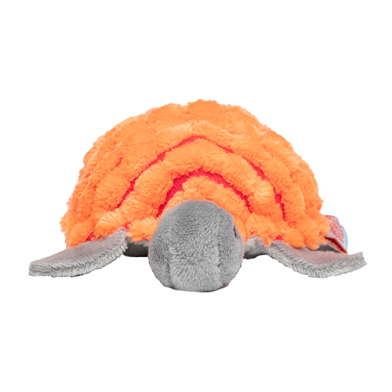 Peluche tortue à grelots 10cm - Orange