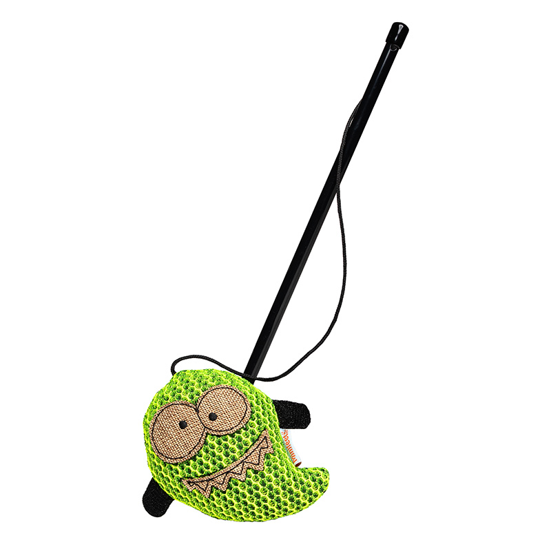 Peluche monstre avec canne à pêche 11cm - Vert