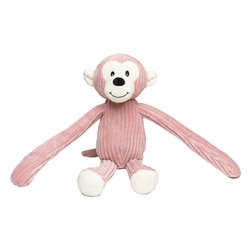 Peluche singe 21cm - Rose pastel